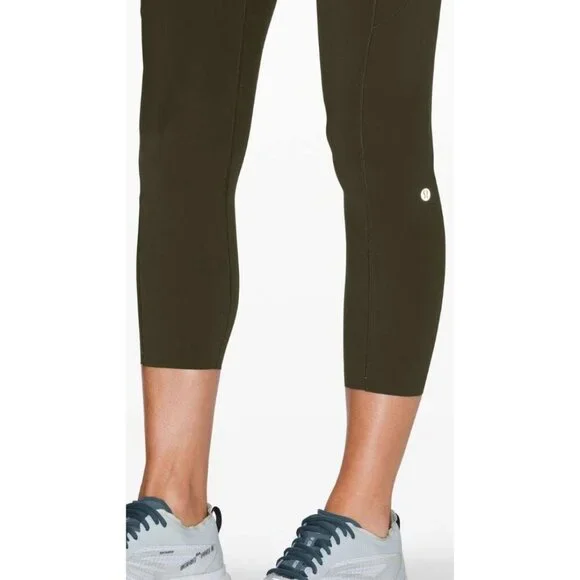 Lululemon Fast and Free High-Rise Crop II Green-sz 6 - Picture 5 of 10